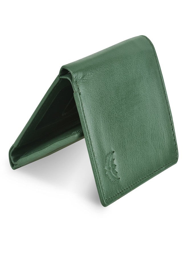 LORENZ Trifold Closure Forest Green RFID Blocking Leather Wallet for Men with ID Slot | Soft Nappa Top Grain Men’s Leather Wallet | GL-15 - Image 1